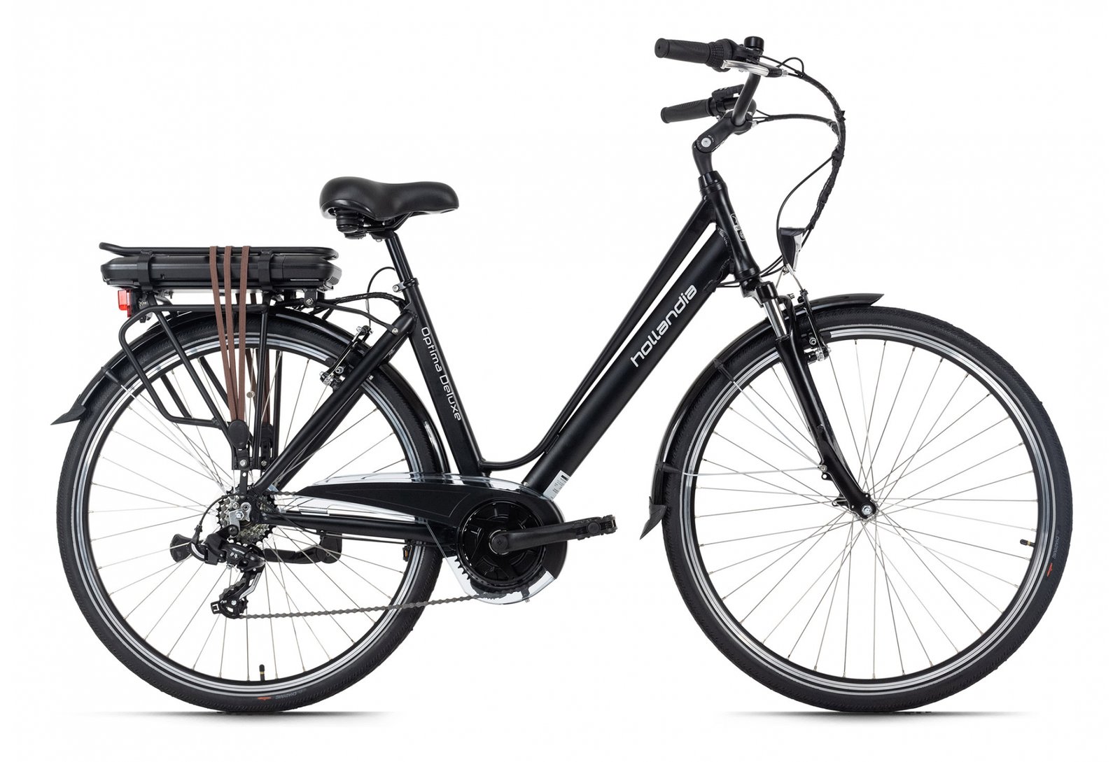 Vélo électrique Aluminium 28'' Optima Deluxe Noir 250W Li-Ion 36V/13 Ah/468 Wh 7 vitesses