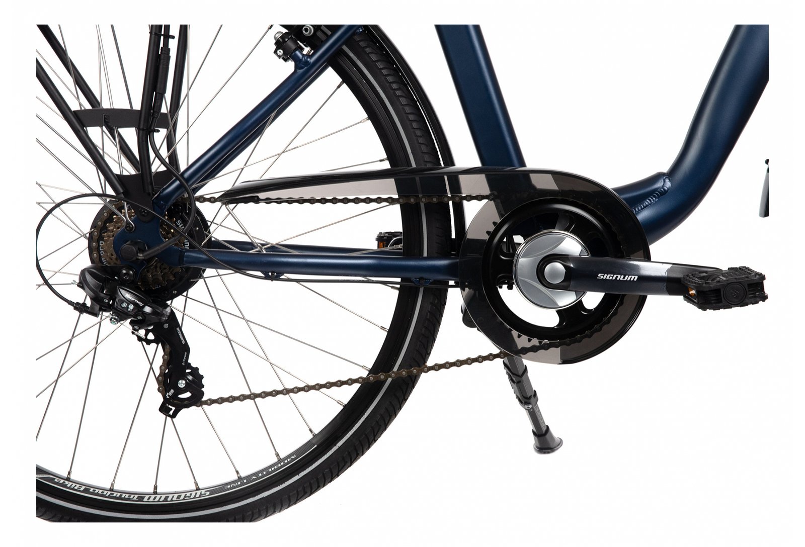 Bicyklet Claude Shimano Tourney 7V 500 Wh 700 mm Bleu Nuit Mat Marron – Image 3