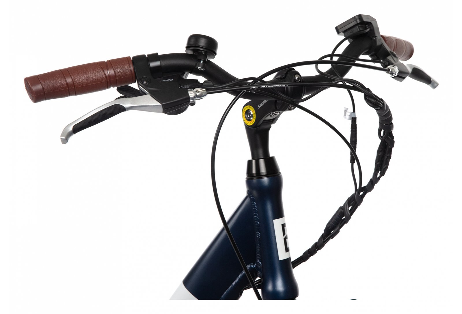Bicyklet Claude Shimano Tourney 7V 500 Wh 700 mm Bleu Nuit Mat Marron – Image 7