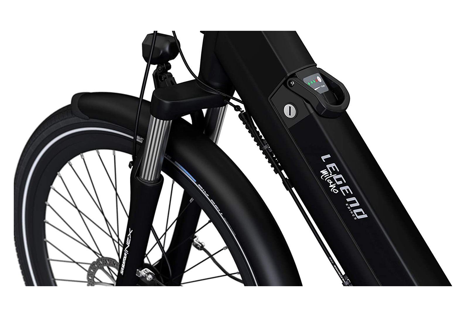 Legend Milano Vélo Electrique Ville Smart eBike Roues de 26 Pouces, Freins Disque Hydraulique Batterie 36V 10.4Ah Sanyo-Panasonic (374.4Wh) Noir Onyx – Image 6