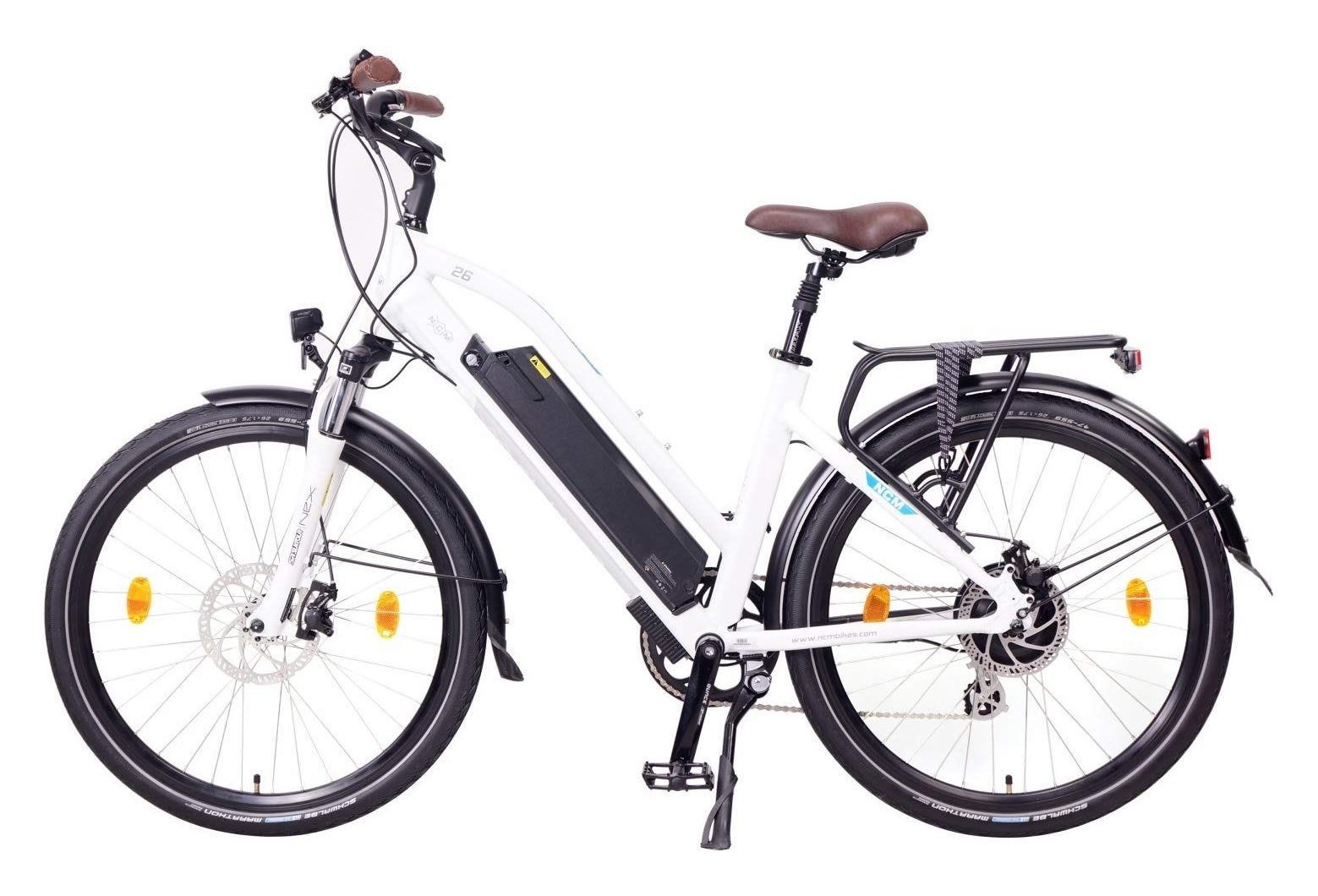 NCM Milano 28 vélo électrique Urbain blanc mat - Shimano - Batterie 624Wh – Image 5