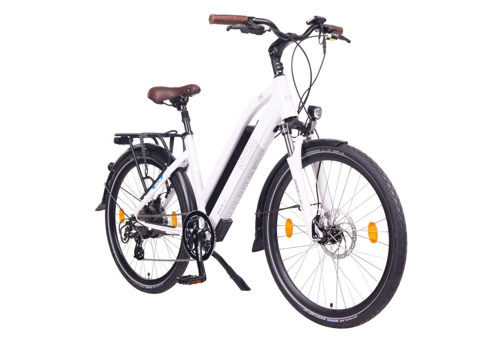 NCM Milano 28 vélo électrique Urbain blanc mat - Shimano - Batterie 624Wh – Image 4