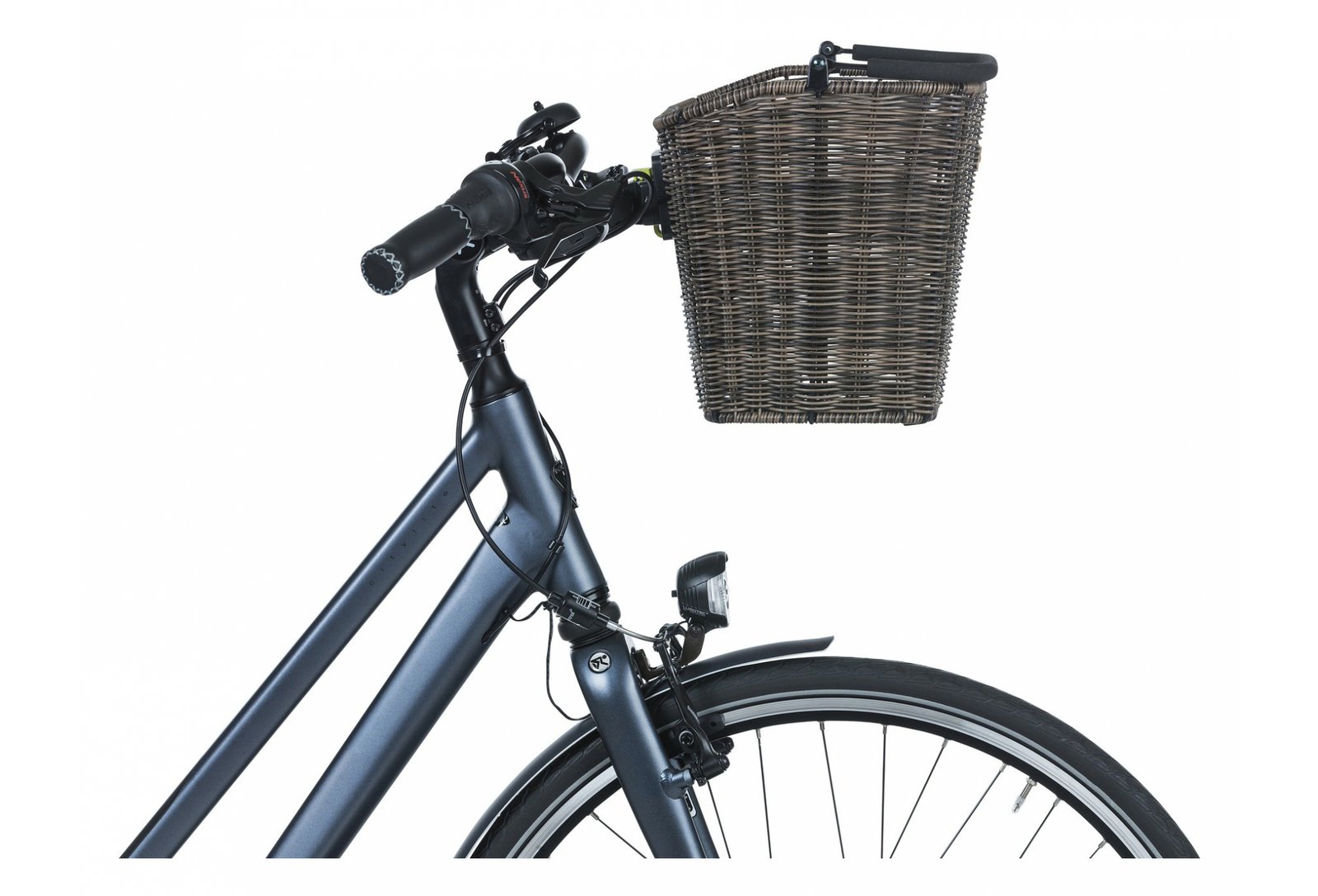 PANIER DE VÉLO AVANT BASIL BREMEN RATTAN LOOK KF BRUN FONCÉ – Image 5