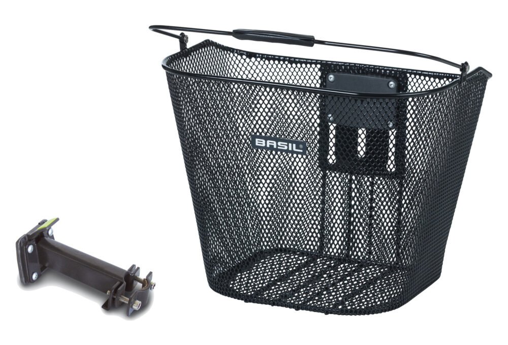 PANIER DE VÉLO BASIL BREMEN BE AVEC SUPPORT DE BASE BASEASY NOIR