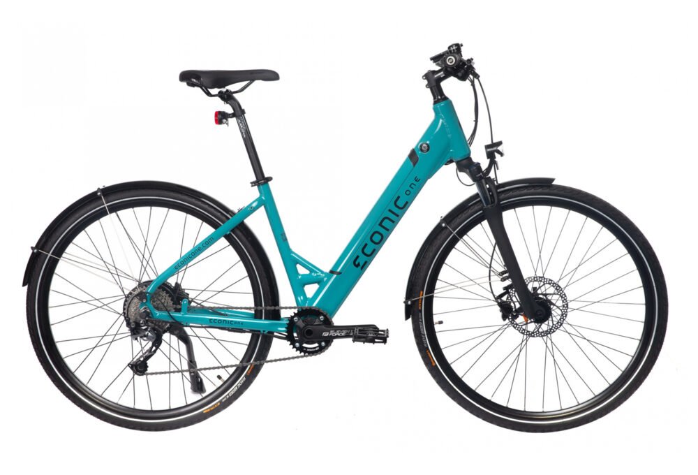 Vélo de Ville Électrique Eljoy Revolution Tempo Col de Cygne Bafang 250W Bleu