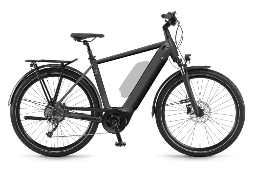 Vélo de Ville Électrique Winora Sinus 9 Shimano Alivio 9V 625 Wh 650b Gris 2022