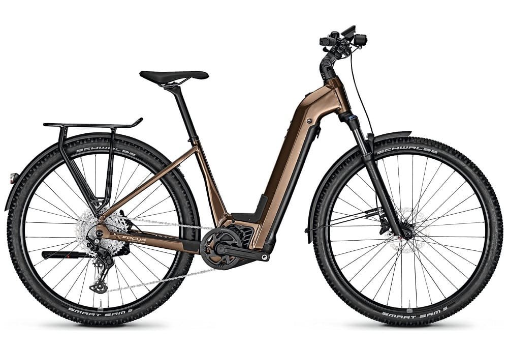 VTC Électrique FOCUS 29" AVENTURA² 6.8 Wave 2023 Easy Entry Gold Brown