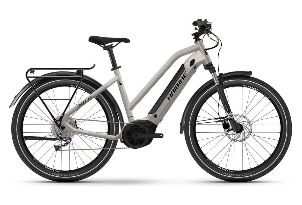 VTC Électrique Haibike Trekking 3 Mid Shimano Alivio 9V 500Wh 27.5" Gris Clair 2023