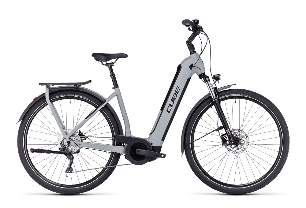 VTC électrique Cube kathmandu hybrid one 625 swampgrey´n´black easy entry