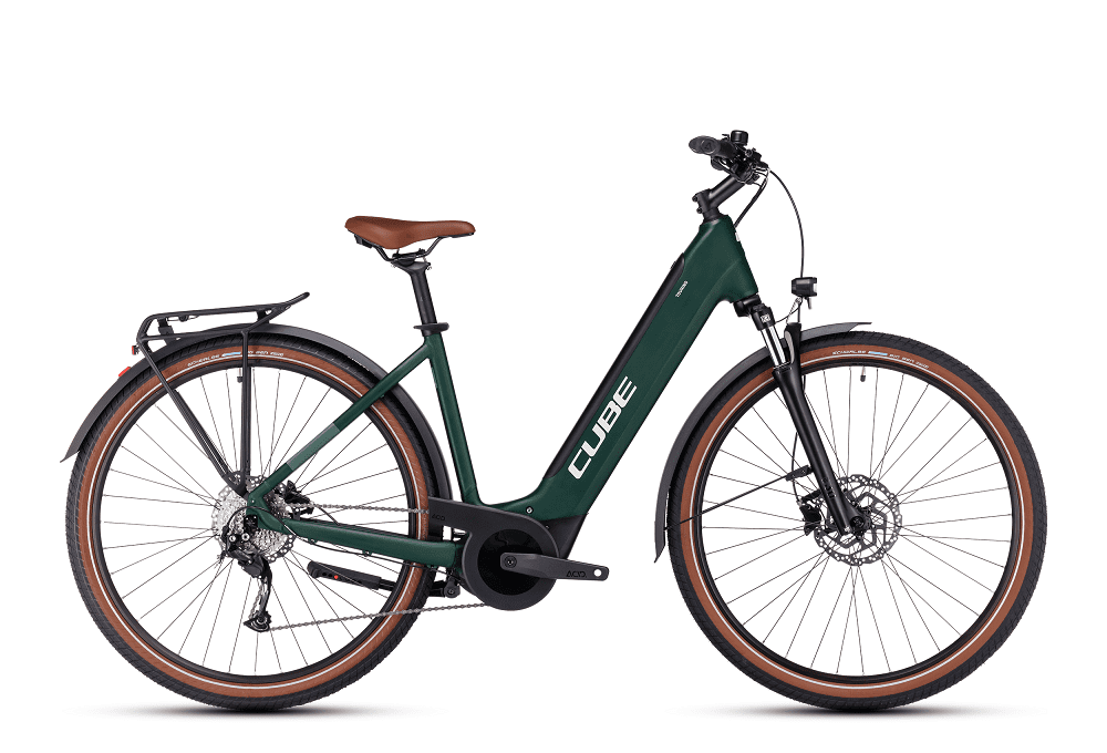 VTC électrique Cube touring hybrid one 625 darkgreen´n´green easy entry