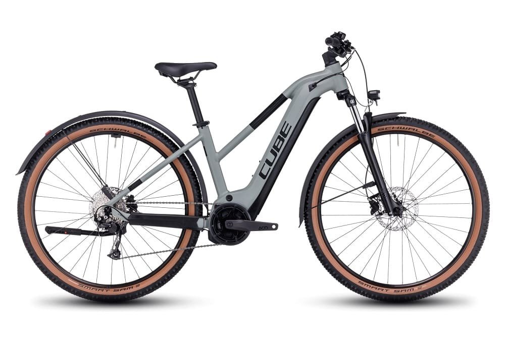 VTT Électrique Semi-Rigide Cube Reaction Hybrid Performance 500 Allroad Trapeze Shimano Alivio 9V 500 Wh 29" Gris Vert 2023
