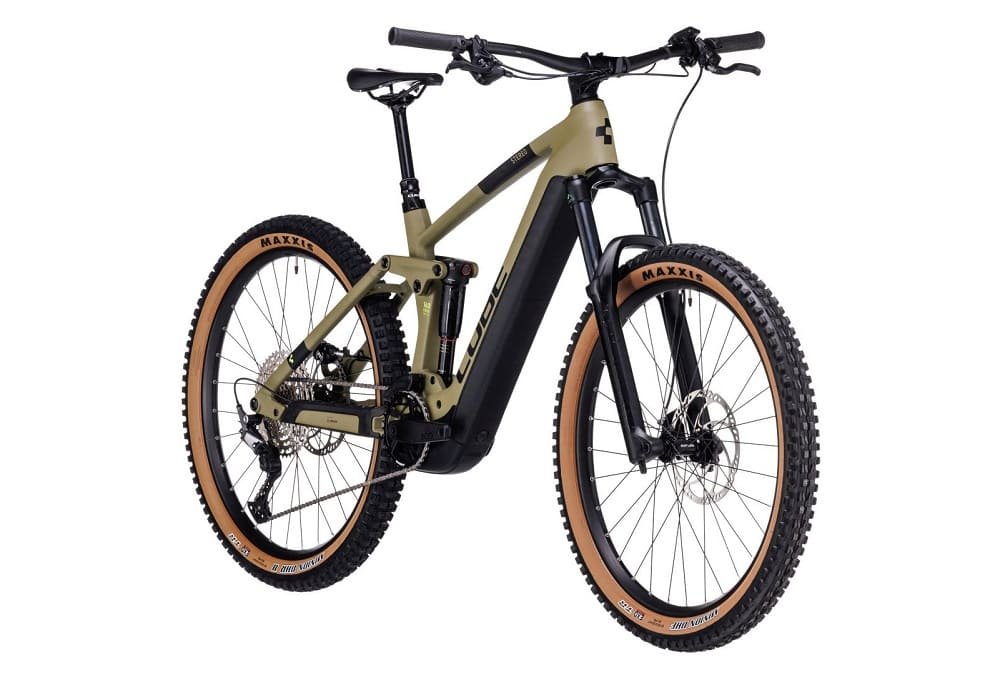 VTT Électrique Tout-Suspendu Cube Stereo Hybrid 160 HPC Race 625 27.5 Vert Olive 2023 – Image 3