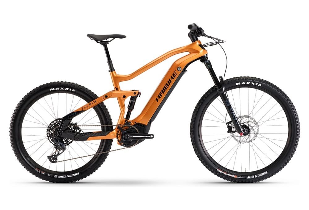 VTT Électrique Tout-Suspendu Haibike AllMtn CF 6.0 Sram GX/NX Eagle 12V 600 Wh 27.5" Plus / 29" Orange 2022