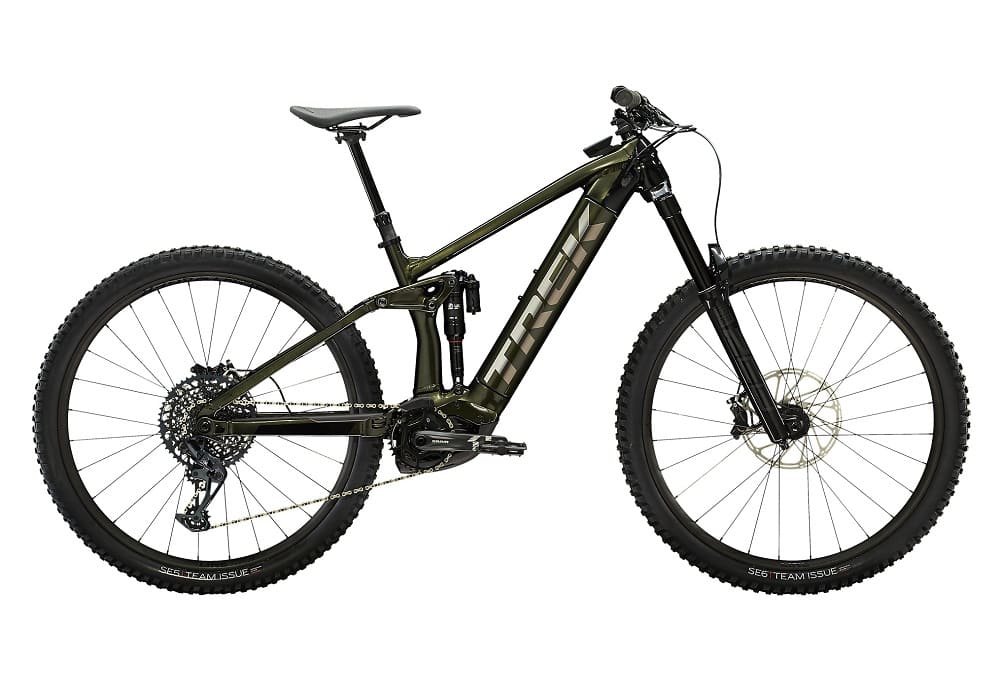 VTT Électrique Tout-Suspendu Trek Rail 9 Sram GX Eagle 12V 625 Wh 29" Vert Olive / Noir 2023