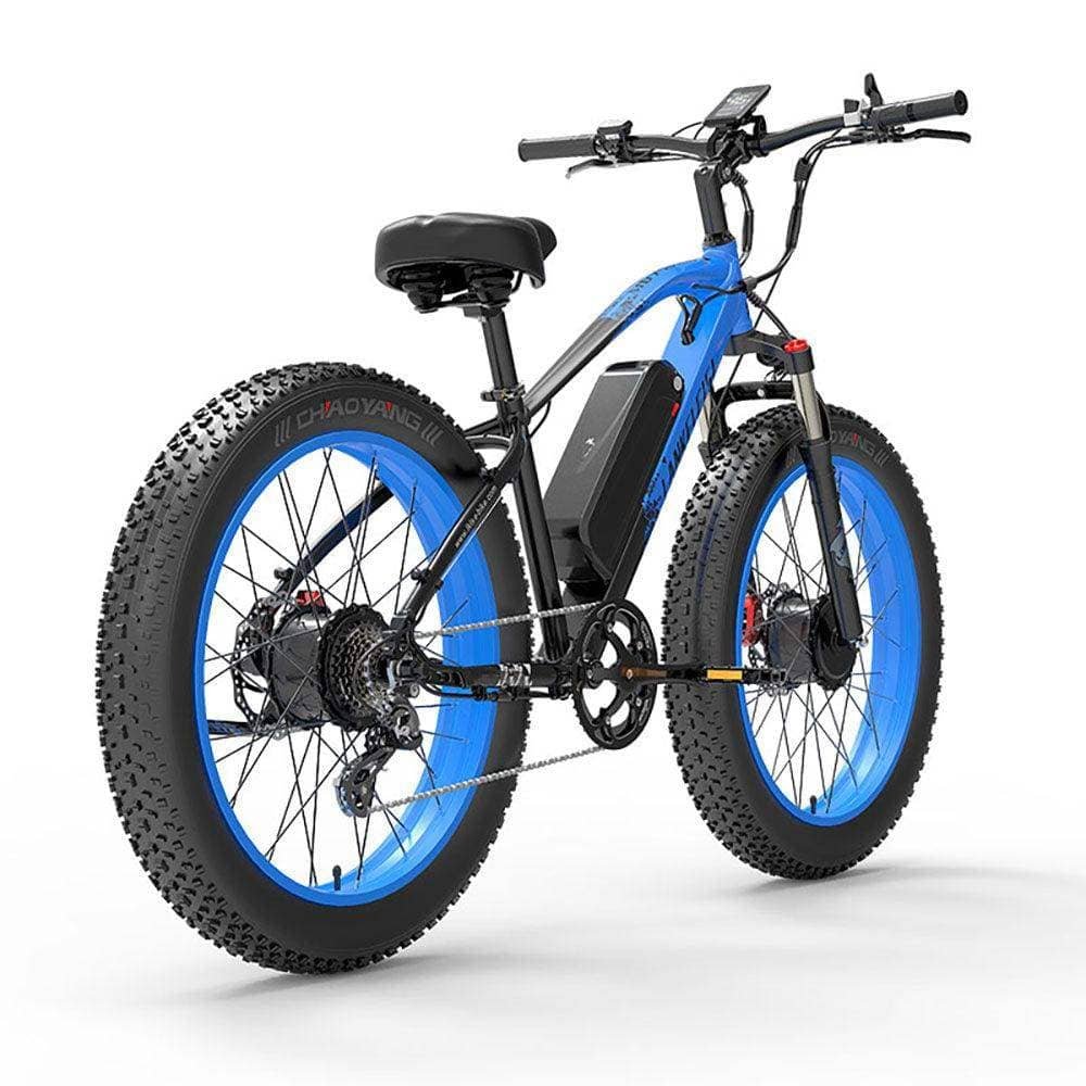 VTT électrique Lankeleisi MG740 PLUS 1000Wx2 26" Fat Bike Dual Motor EMTB Bleu – Image 6