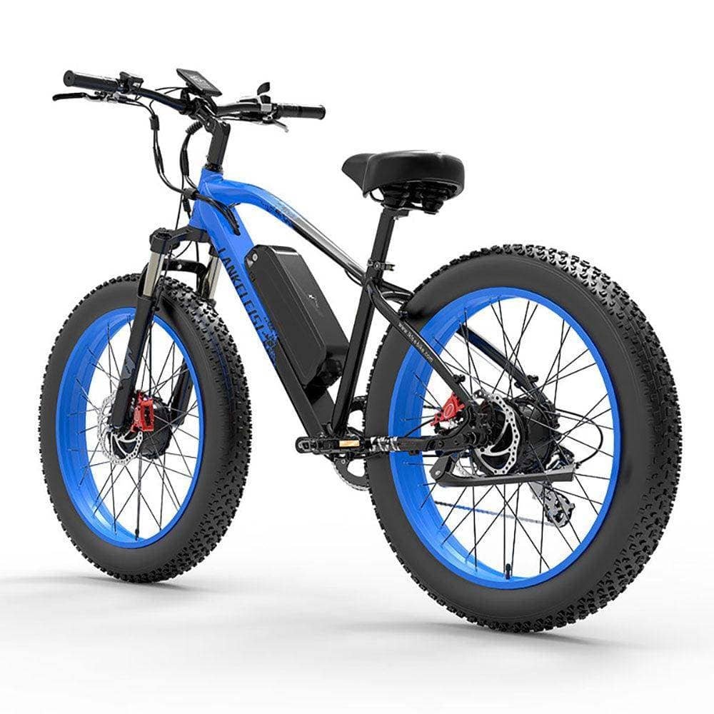VTT électrique Lankeleisi MG740 PLUS 1000Wx2 26" Fat Bike Dual Motor EMTB Bleu – Image 4