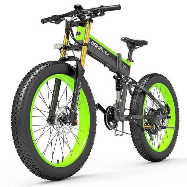 VTT électrique Pliable Lankeleisi XT750 Plus 1000W 26" Fat Bike 17.5Ah Jaune – Image 3
