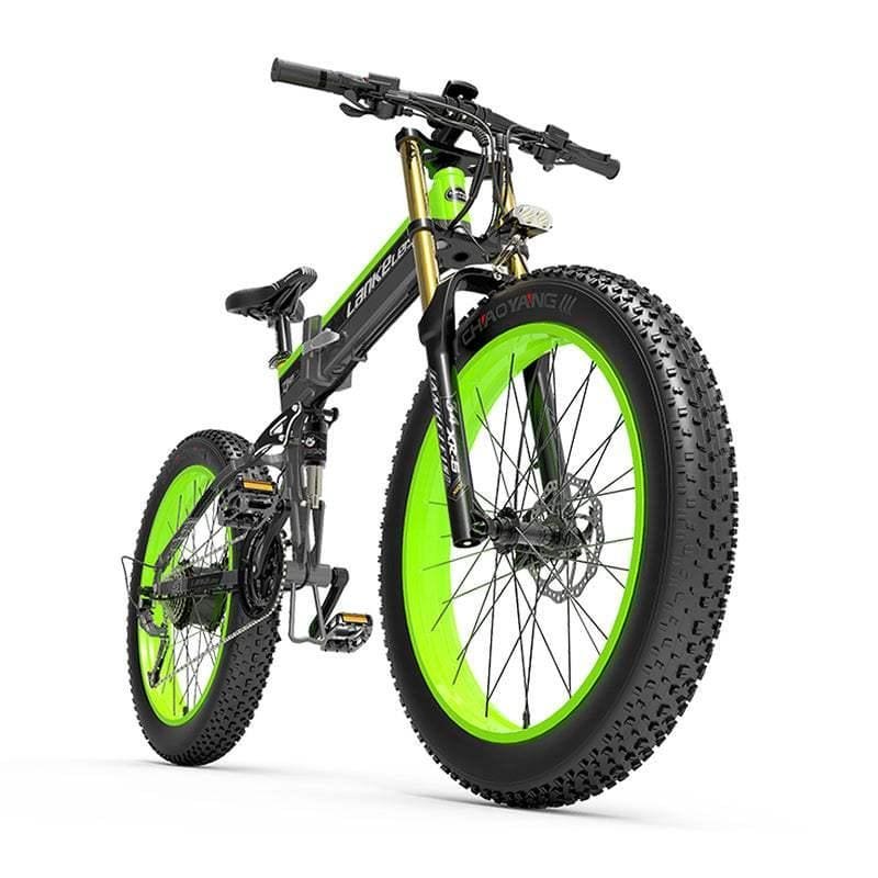 VTT électrique Pliable Lankeleisi XT750 Plus 1000W 26" Fat Bike 17.5Ah Jaune – Image 2