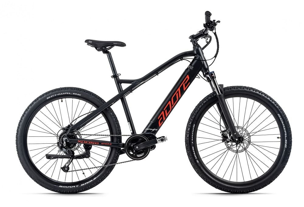 VTT semi rigide électrique 27.5" Adore Xpose Rouge-noir 250 Watt Li-Ion 36V/14 Ah/504 Wh 9 vitesses