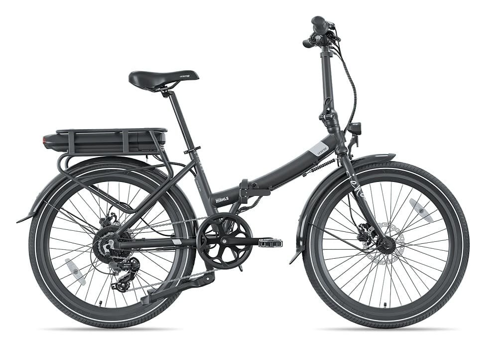 Vélo Electrique Pliable de Ville Legend Siena Smart eBike Roues de 24 Pouces Freins Disque Hydraulique Batterie 36V 14Ah Panasonic (504Wh) Noir