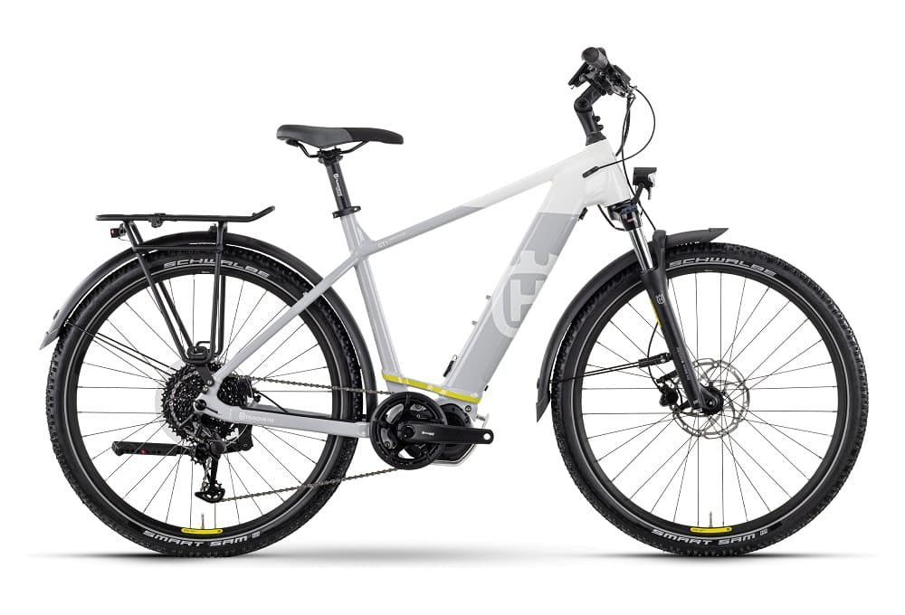 Vélo de Ville Electrique Husqvarna Cross Tourer CT1 Gent Shimano Alivio 9V 630Wh 27.5" Gris / Blanc 2023
