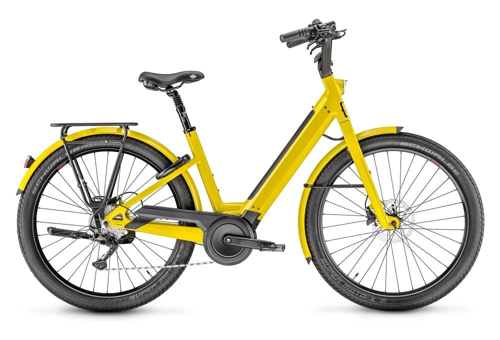 Vélo de Ville Électrique Moustache Lundi 27.3 Shimano Deore 10V 27.5" 500 Wh Jaune Curry