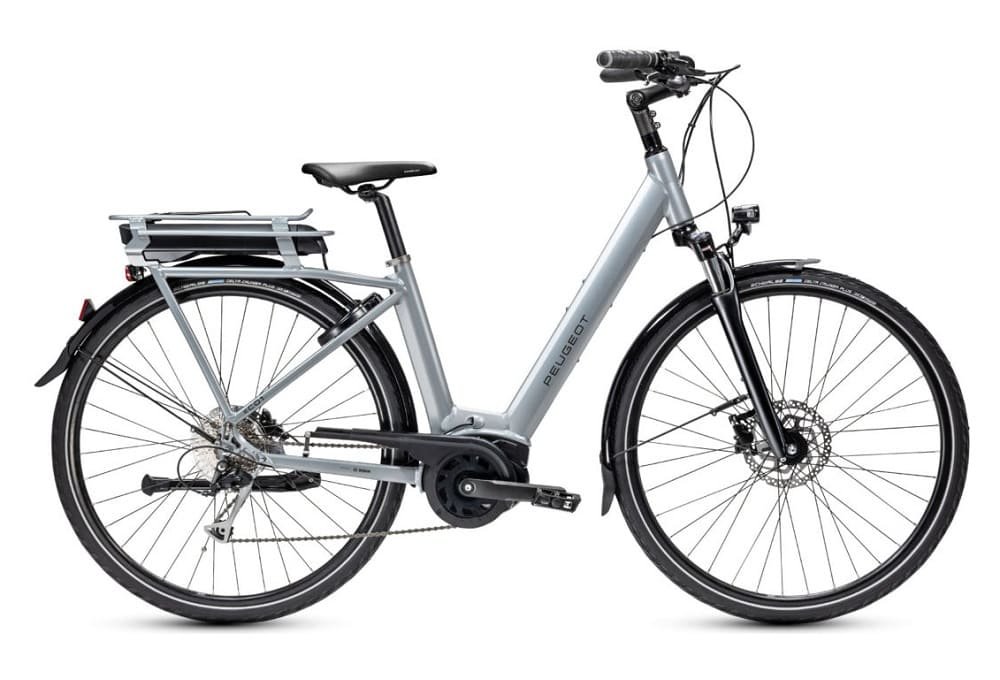 Vélo de Ville Électrique Peugeot eC01 D9 Plus Shimano Alivio 9V 500 Wh Gris Clair 2022