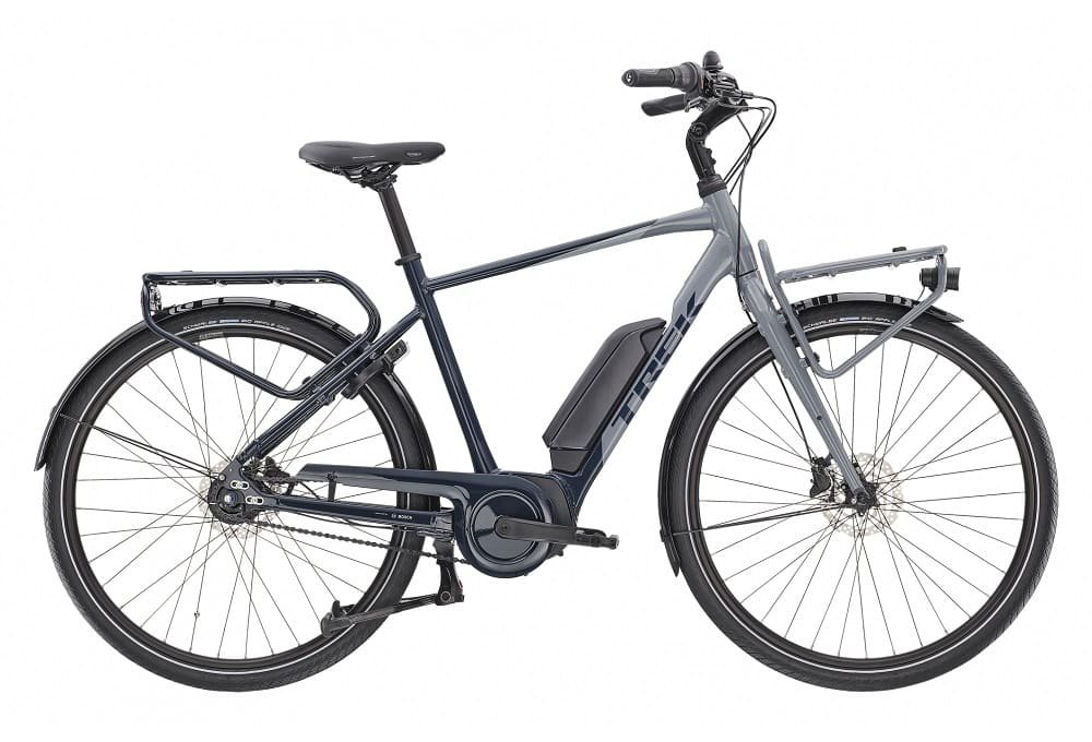 Vélo de Ville Électrique Trek District+ 2 Shimano Nexus 7V 500wh Bleu Marine / Gris 2023