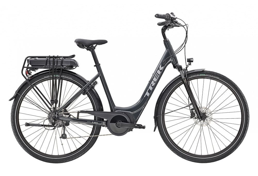 Vélo de Ville Électrique Trek VERVE+ 1 LOWSTEP Shimano Altus 8V 400wh Noir 2023