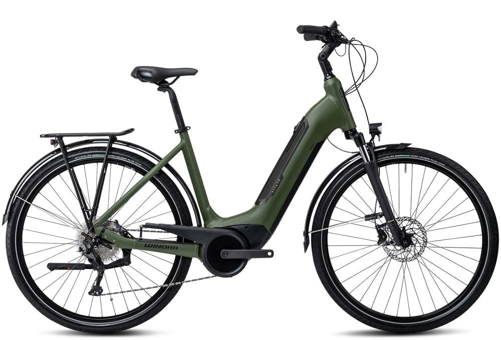 Vélo de Ville Électrique WINORA Tria 10 Wave VAE Bosch Performance Line Smart 500WH Mossgreen Matt 2023