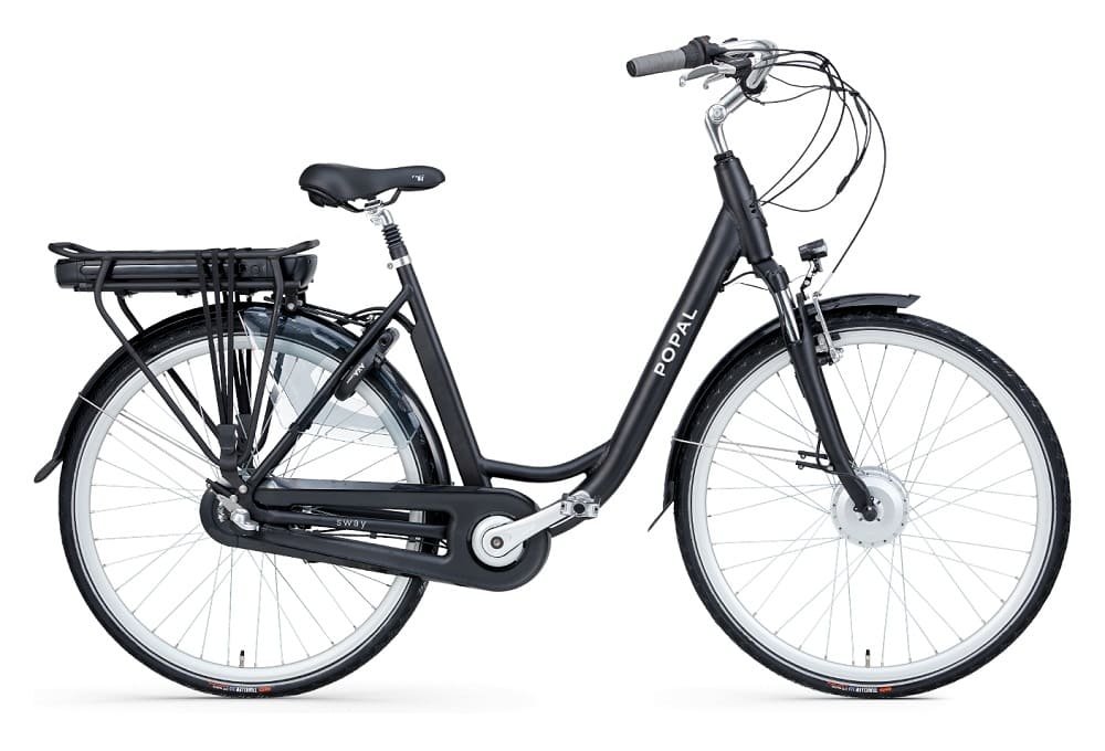 Vélo de ville électrique Popal Sway - Moteur roue avant - 50 cm - Noir - 470Wh