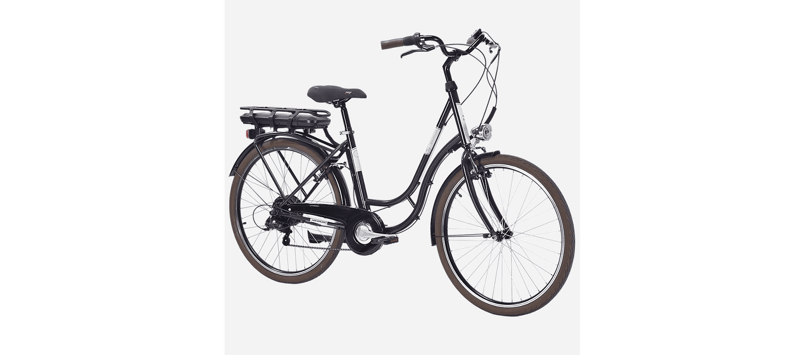 Vélo de ville électrique adulte NAKAMURA E-City 50 MARRON – Image 3