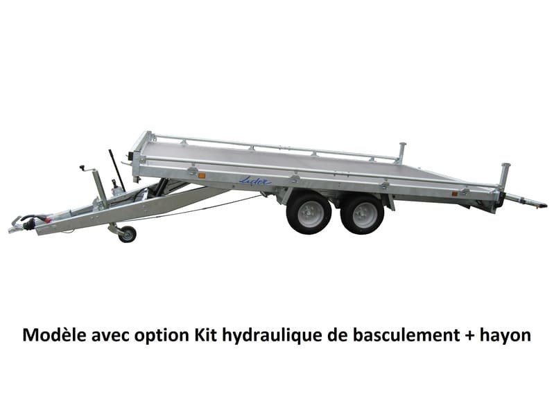Remorque plateau Lider - Réf. 32650 - Roues dessous - 4 m - 2500 Kg - 2 essieux – Image 2