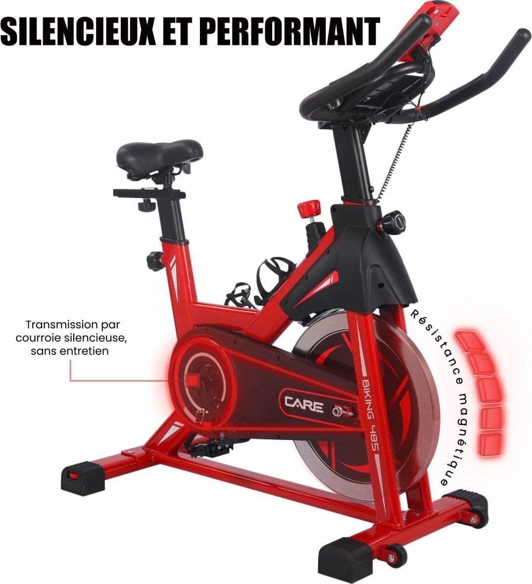 Vélo Biking Care Fitness 480-485 Rouge – Image 4