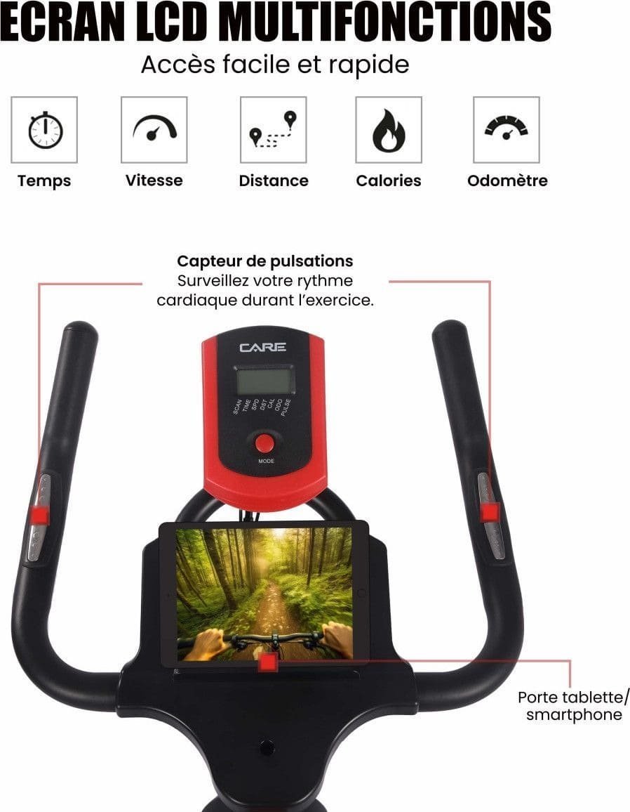 Vélo Biking Care Fitness 480-485 Rouge – Image 3