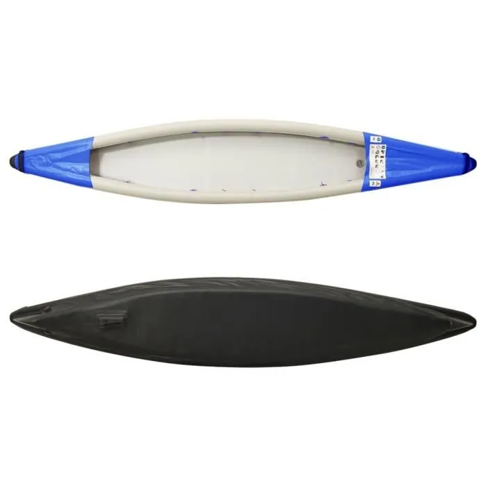 Kayak gonflable 1 place Polyester Bleu - 375x72x31 cm – Image 2