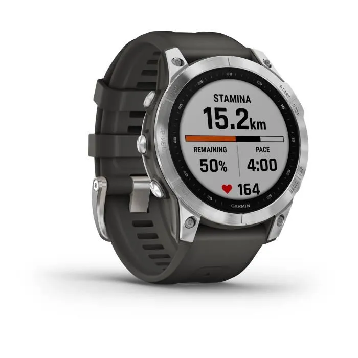 Montre Connectée GARMIN Fenix 7 - Noire & Argent - Entraînements Personnalisés - Autonomie Longue Durée – Image 5