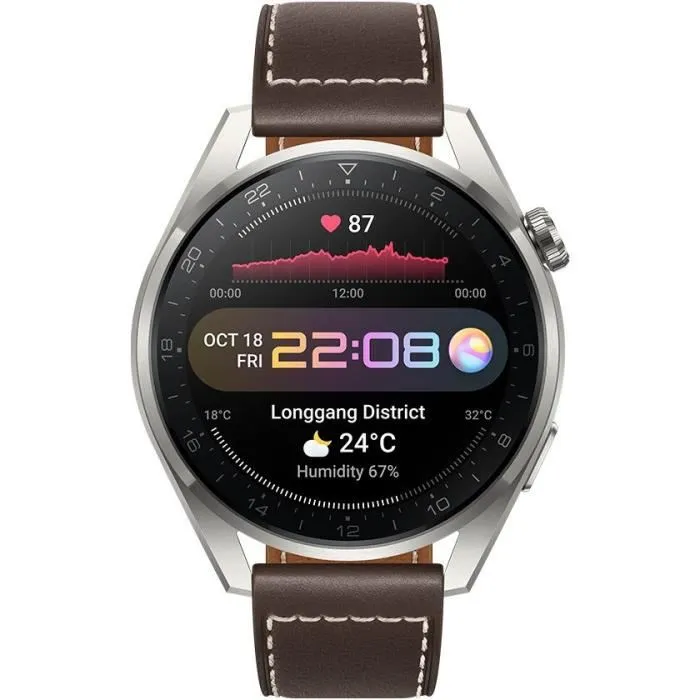 Montre connectée HUAWEI Watch 3 Pro - Edition Classic Marron – Image 3