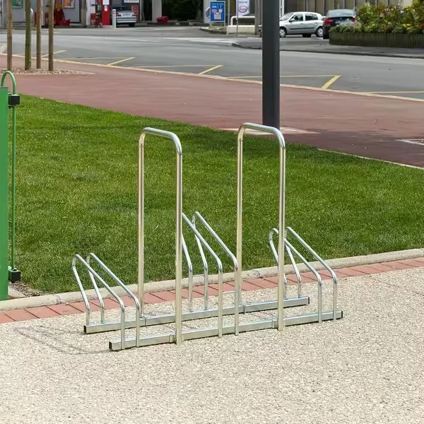 Râtelier 3 vélos sur 2 niveaux avec 2 arceaux antivol – Image 2