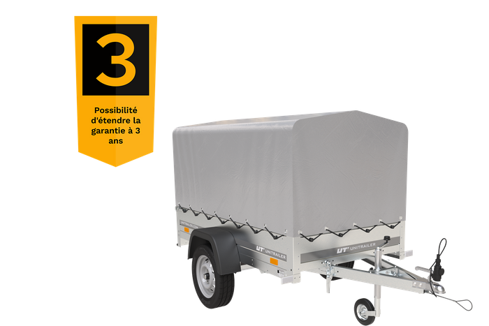 Remorque 750 kg 200 x 125 avec bâche dôme et arceau Garden Trailer 201 KIPP