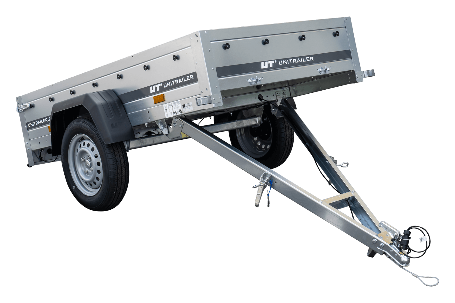 Remorque grillagée 200×106 avec bâche plate bleue ridelles grillagées et roue jockey – Garden Trailer 200 KIPP – Image 10