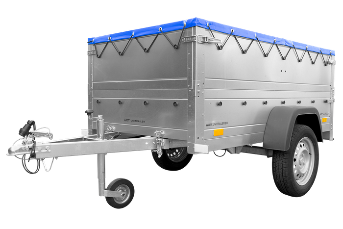 Remorque neuve 200×106 avec bâche plate, rehausses de ridelles et roue jockey – Garden Trailer 200 KIPP