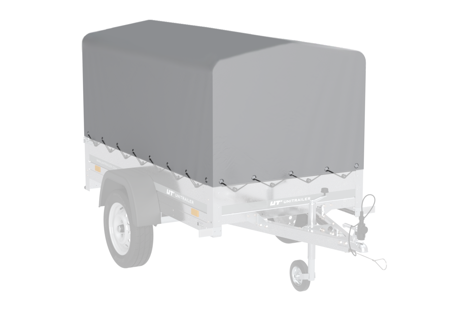 Remorque simple essieu 200×106 avec bâche haute, arceau, rehausses de ridelles et roue jockey – Garden Trailer 200 KIPP – Image 12