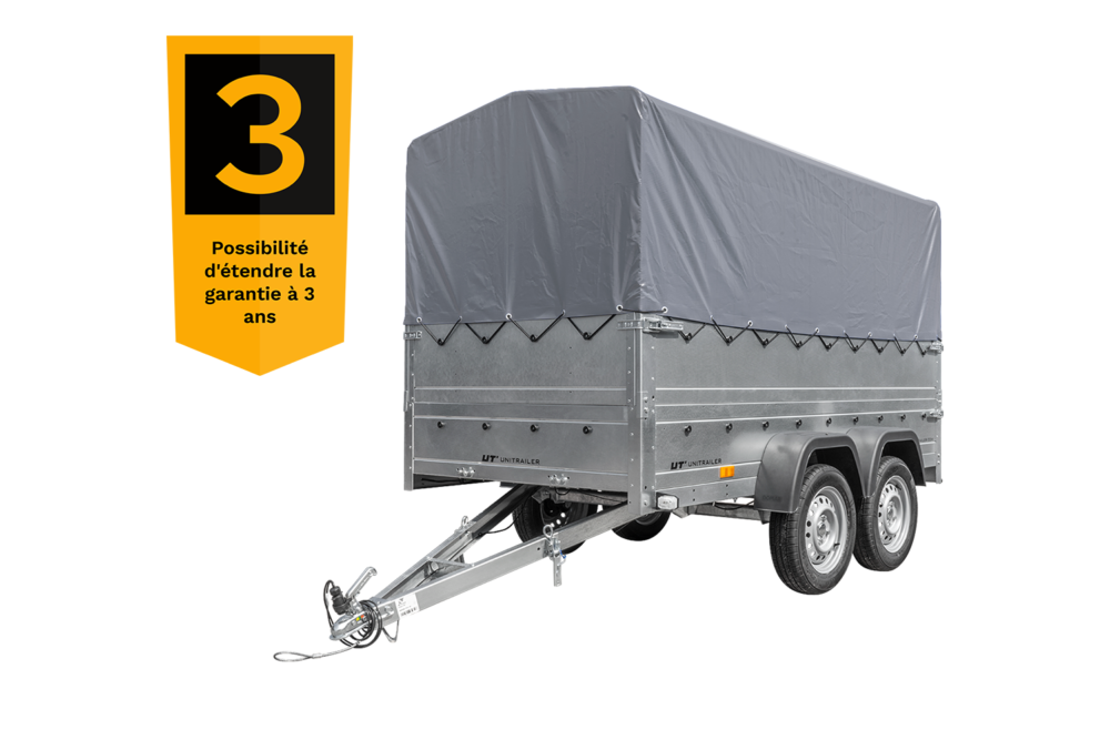 Remorque voiture 2 essieux UNITRAILER GARDEN TRAILER 264/2 KIPP