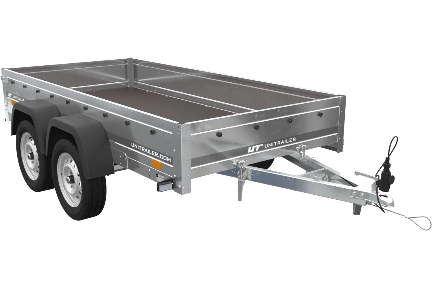 remorque unitrailer 264/2 kipp avec roue jockey, tige de support de bâche et bâche plate grise – Image 7