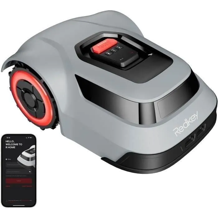 Redkey MGC500 Tondeuse Robot, Jusqu'à 800 m² de Pelouse, Planification de Route Intelligente, IPX6, APP, Capacité de Montée de 45%